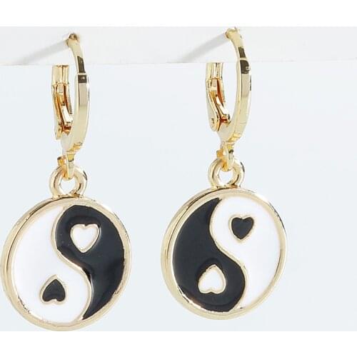 LUNA CHIAO 2021 Trendy Enameled Yin & Yang Dangle Drop Earrings for Women