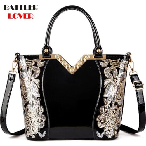 Women High Quality Leather Handbags Female Flowers Printing Design Shoulder Bags Classic Brand Totes For Ladies Messenger Purse