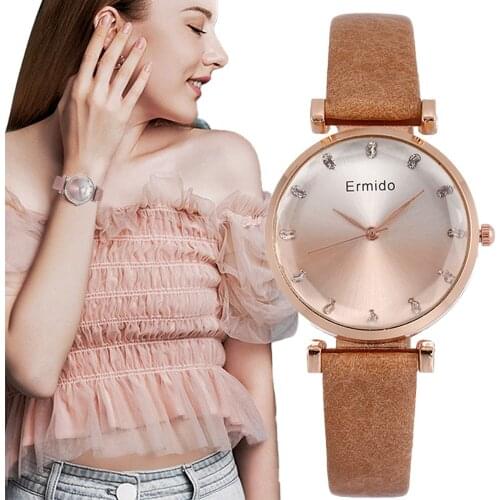 Retro Discolor Texture Dial Design Women Watches Fashion Casual Ladies Leather Wristwatches Brand Simple Female Quartz Clock