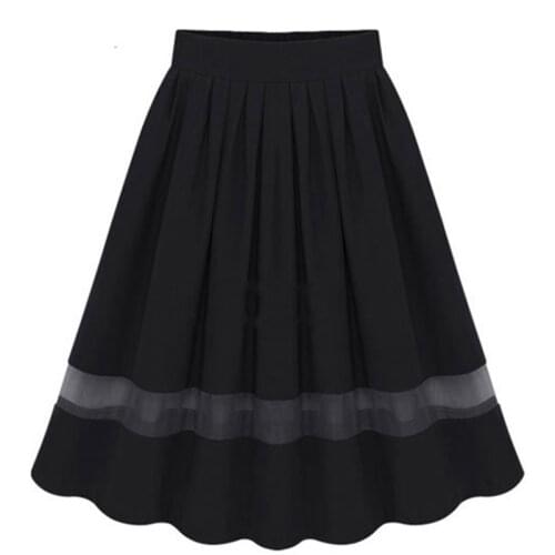 Waist Skirts Spring Color Casual Style Women Solid 2020 High Plus White Summer Hot Maxi Size female Loose Black Confortabl