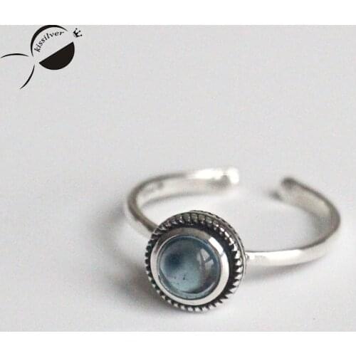 925 Sterling Silver Ring Female Opal Round Fashion Jewelry 2017 Casual 925 Silver Ring New Gift Vintage Rings for Women