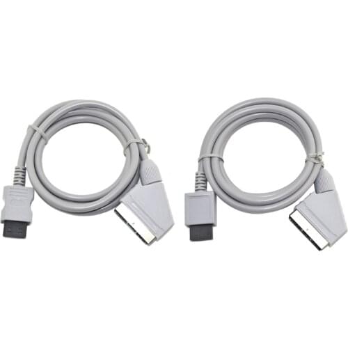 1.8m RGB Scart Video TV AV Cord Cable Compatible with Wii Wii-U Video Game Dropship