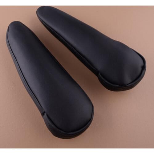 1Pair Car PU Leather Front Seat Armrest Covers Protector Fit For Toyota Sienna 2011 2012 2013 2014 2015 2016 2017 2018 Black