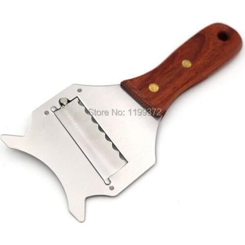 100pcs Stainless Steel Truffle Slicer Wood Handle Cheese Grater Dessert Kitchen Tools Chocolate Shaver cake Knife WB51 0058