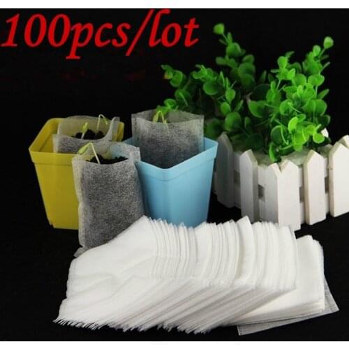 100pcs Garden Supplies Environmental Protection Nursery Pots Seedling Raising Bags 8*10cm Fabrics Grow Bags