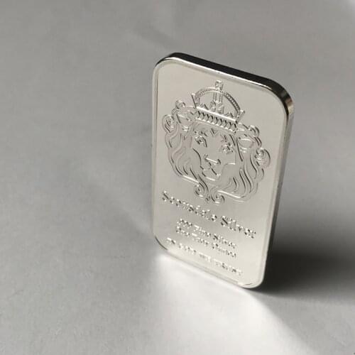 100 pcs Non magnetic Scottsdale coin brass core silver plated bullion bar 1 OZ 50 x 28 mm ingot badge collectible decoration bar