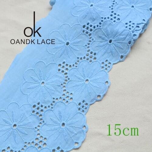 15CM 2 yard Embroidery Lace Fabric Trim Ribbons DIY Sewing Garment Clothing Handmade Materials Accessories