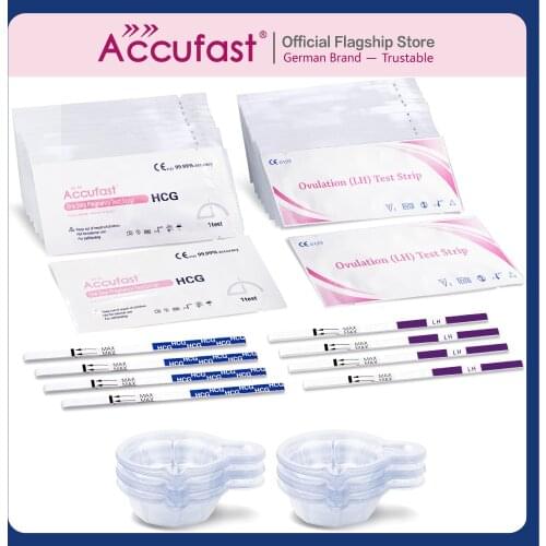 ACCUFAST 50Pcs LH Ovualtion Test Strips + 20Pcs HCG Pregnancy Test Strips Over 99% Accuracy Urine Test Kits Test Strips Suit