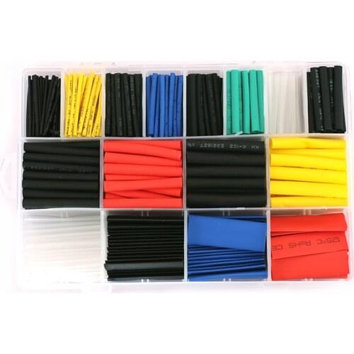 580pcs with box heat shrink termoretractil heat shrink tube krimpkous shrink tube tubo termoretractil termoretractil para cables