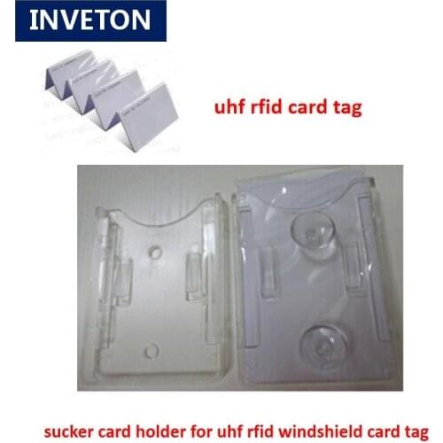 Vehicle Car PVC card holder for IC/ID card work with plastics uhf rfid windshield card tag for car parking lots management