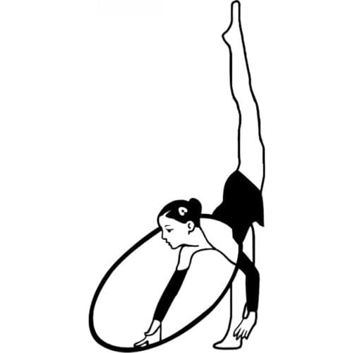 Car Stickers Fashion Ballet Fitness Sports PVC Car Decoration Accessories Decals Waterproof Sunscreen Black/white,18cm*9cm