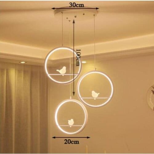White/Black Pendant Lights Indoor Balcony Loft Home Hanging Lighting Modern Kitchen Parlor Art Birds LED Pendant Lamps