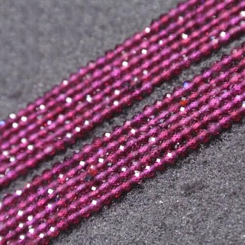 2/3/4mm Natural purple Garnet Stone Beads Faceted Spacer Tiny DIY Loose Beads For Jewelry Making beads Accessories 38cm Gift