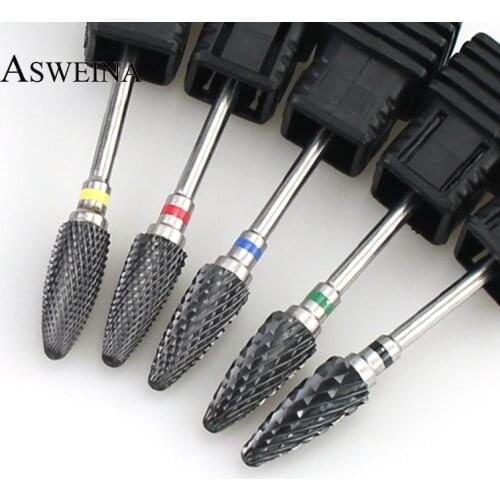 1pc Black Ceramic Nail Drill Bit Electric Manicure Machine Files Rotary Cuticle Clean Burr Gel Polish Tools Accessories
