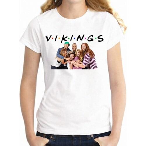 New Womens T-shirt Vikings Friends Funny Mashup Badass tshirt Girls short sleeve tshirt Harajuku Streetwear tees tops