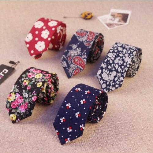 17colors Mens women wedding neck tie cotton skinny slim 6CM ties designers fashion print paisley floral cotton 50pcs/lot fedex