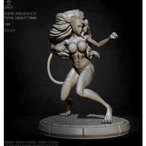 H75mm 1/24 Resin model kits figure beauty colorless and self-assembled TD-2590