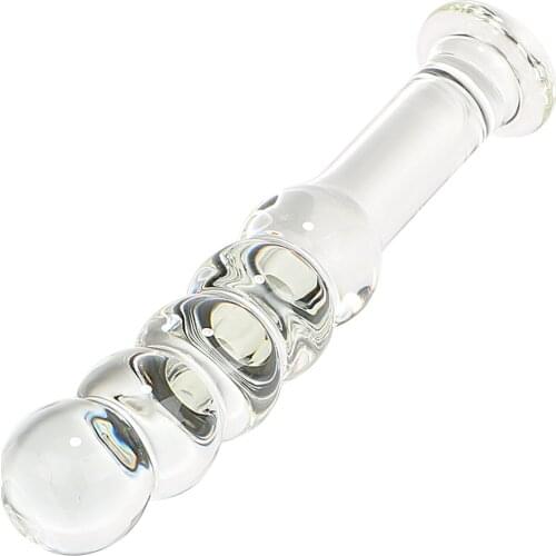 IKOKY Glass Dildo Fake Penis Adult Product Crystal Anal Beads Male Female Masturbator Prostate Massage