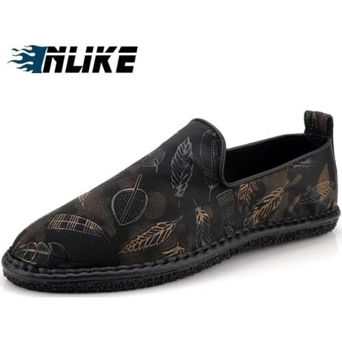 INLIKE MenS Leather Shoes Leisure Korean Pedal Set Foot Shoes Shoes Doug Lazy Breathable Shoes