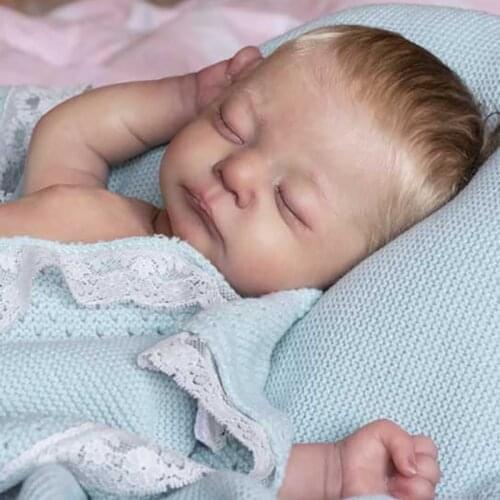 19inch Reborn Kit Lifelike Newborn Baby Kai Soft Touch Vinyl Body Unpainted Unfinished Doll Parts Blank Doll kit