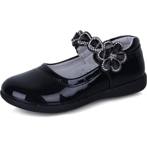 Girls Leather Shoes Children Girls' Princess Shoes Spring and AutumnNew Black Soft Bottom Student Performance Shoes Girls