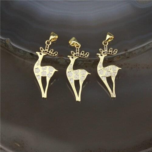 27*12mm 20pcs/lot High quality plated pendant,Christmas reindeer shape cz/enamel charm,bracelet/necklace component wholesale