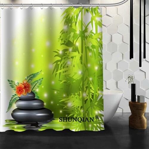 Best Nice Custom Orchid Stones Zen Shower Curtain Bath Curtain Waterproof Fabric Bathroom Curtain MORE SIZE A6.1-106