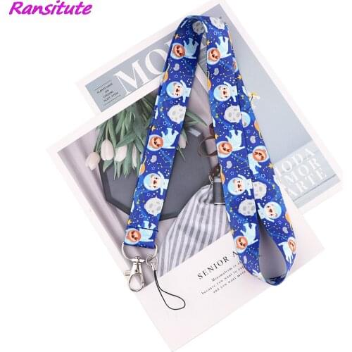 Ransitute R2047 Cute Sloth Astronaut Cartoon Icons Style Key Chain Lanyard Neck Strap For USB Badge Holder DIY Hang Rope