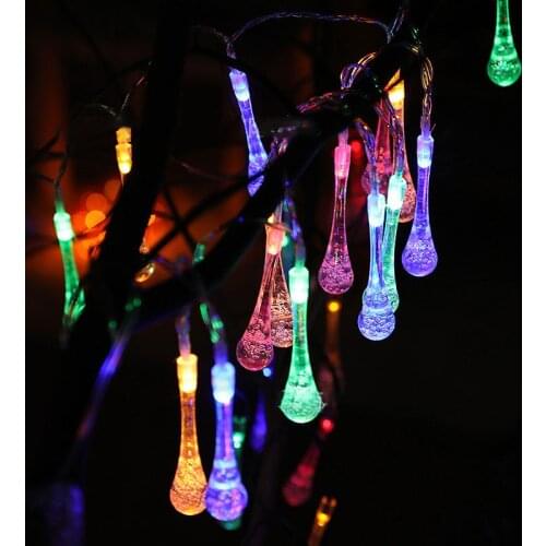Outdoor Garden Decoration LED Lantern Water Drop Light String Xmas Holiday Garland Navidad Fairy Christmas Light Wedding Decor