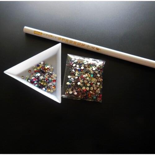 Dotting set dotting pencil point drill pen Palette Dish Dappen Dish1000 pcs 3mm rhinestones nail decaration chrismas gifts