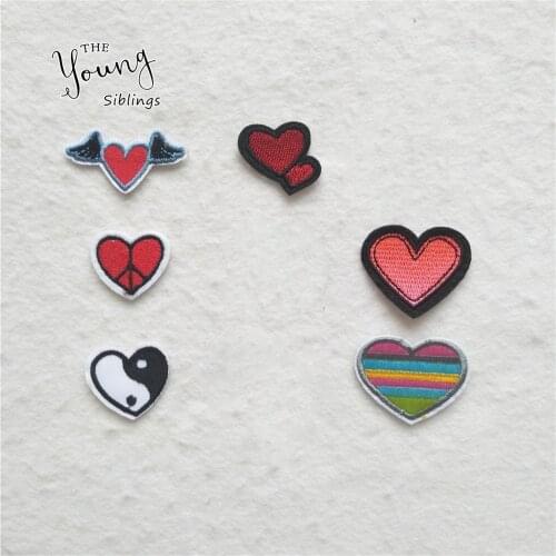 High quality Cute Love heart Stickers Garment Apparel Accessories Embroidered Applique Iron On Patches Sewing Clothes Badges