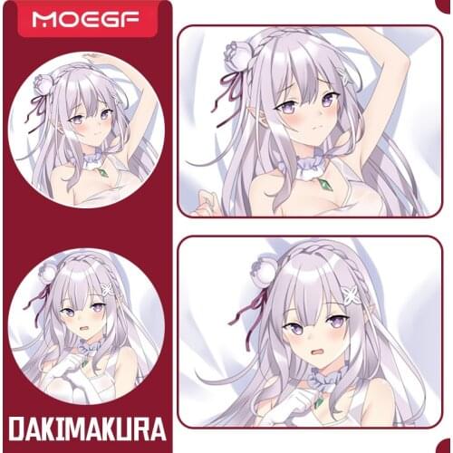 Re:Life in a different world from zero Anime Dakimakura Hug Body Pillow Cover Emilia Cosplay DIY Custom Cushion Pillowcase