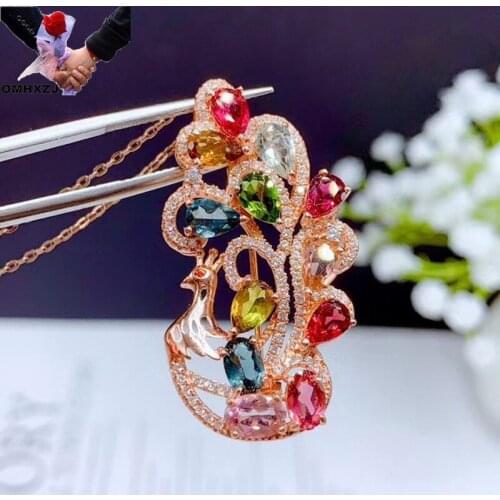 OMHXZJ Wholesale NA515 European Fashion Fine Woman Girl Party Birthday Wedding Gift Peacock AAA Zircon 18KT White Gold Necklace