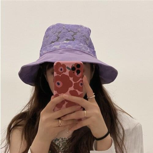 INS Womens Bucket Hat Cotton Flower Panama Beach Sun Hats Reversible Bob Floral Embroidery Sun Cap Fisherman Hat