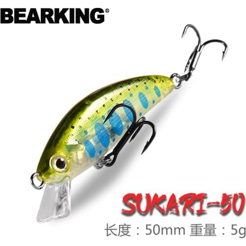 BEARKING 50mm 5g sinking Hot Fishing Lure Trout Mini minnow Wobbler Fishing Tackle Freshwater Crank Artificial Hard Bait