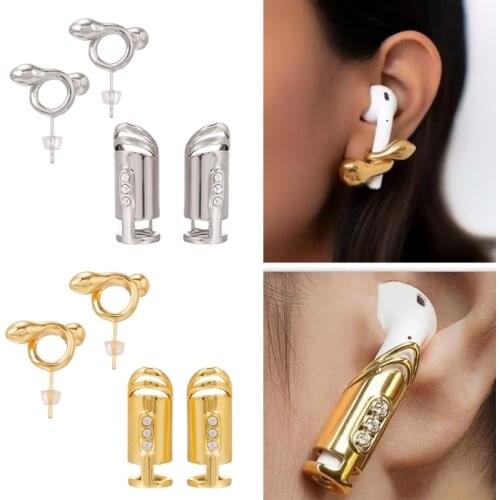 Anti-Lost Earring Strap Wireless Earphone Holder for Airpods Pro 1 2 Earbuds Ear Hook Silicone Connector Sport Ear Studs