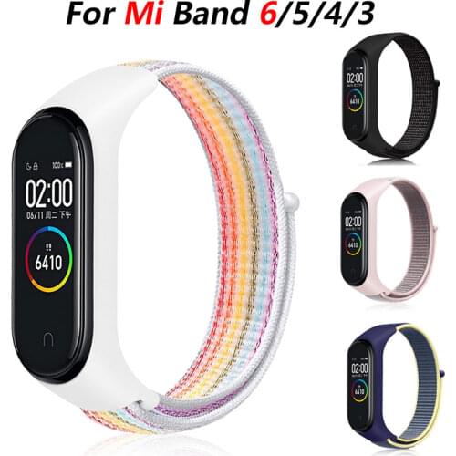 Nylon loop Strap For xiaomi mi band 4 mi band 6 mi band 5 Replacement Smart watchband Bracelet Correa Xiaomi mi band 6 5 4 band