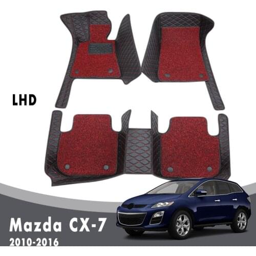 Luxury Double Layer Wire Loop Carpets For Mazda CX-7 CX7 2016 2015 2014 2013 2012 2011 2010 Car Floor Mats Accessories Custom