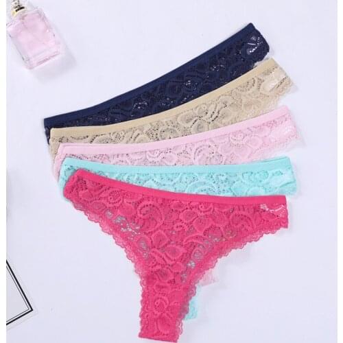 Sexy Panties Women Lace Low-waist Briefs Female Breathable Embroidery Underwear Transparent G String Underpant Lingerie