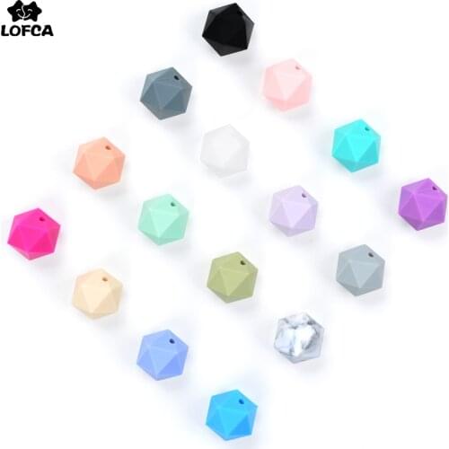 Silicone Beads For Teether DIY 50pieces/lot Icosahedron Beads Better Than Hexagon Make Chewable Teething Necklace Jewelry