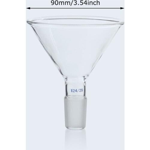 Soccerene Glass Powder Funnel Filling Funnel with 90mm Top O.D. and 24/29 Inner Joint Borosilicate Glass,Chemistry Laboratory