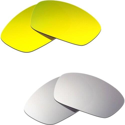 2 Pairs HKUCO Hijinx Sunglasses Polarized Replacement Lenses Silver & 24K Gold 100% UVA & UVB Protection