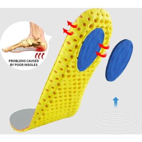 Sport Insoles Shoe Inserts Pad Soft Memory Foam Breathable Outdoor Running Silicone Gel Cushion Orthopedic Insoles EU 35-45 Size