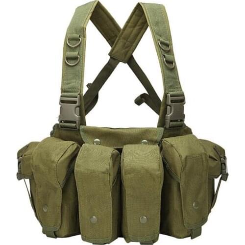 Tactical Chest Rig Airsoft Hunting Vest Molle Pouch Simple Military Carrier Vest with Magazine Pouch for Outdoor Hunting