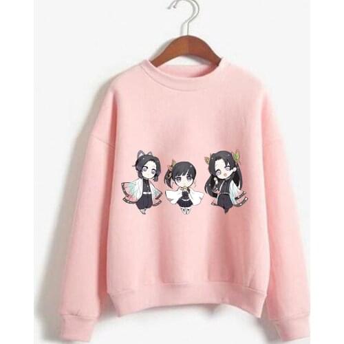 Japanese Anime Demon Slayer Hoodie Kochou Shinobu Tops Women Spring and Autumn