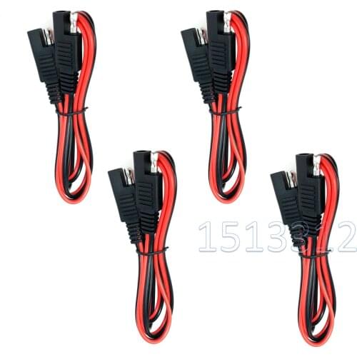 4 PCS 100CM 18AWG SAE to SAE Extension Cable Quick Disconnect Wire Harness SAE Connector 3 Feet 4 PCS
