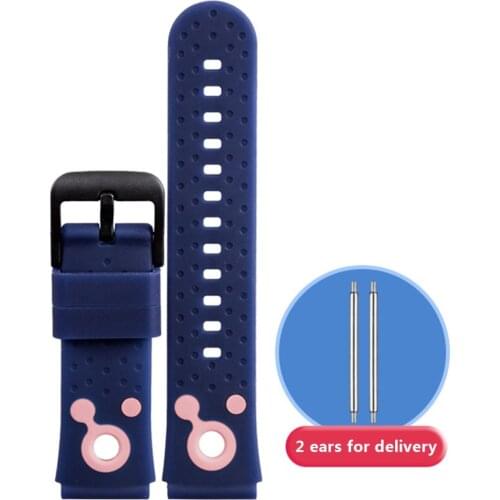Universal 20mm Child Watches Kid Watch Silicone Wristband Blue Pink Adjustable Pin Buckle Replacement Smart Watch Bracelet Strap