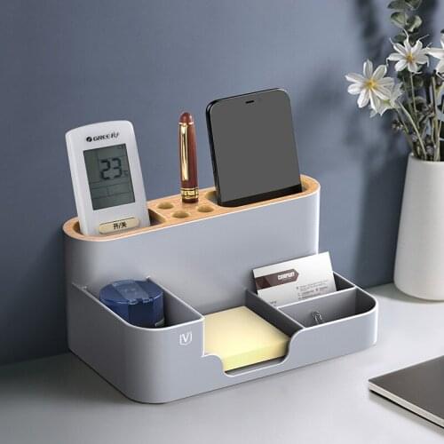 Office Desk Stationery Storage Box Household Compartment Debris Storage Office Supplies Simple Plastic Pen Holder