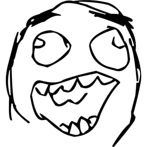 Funny Laughing Meme Face Vinyl Car Sticker Bumper Art Words Pattern Waterproof Removable Car Body Decor Decals L283