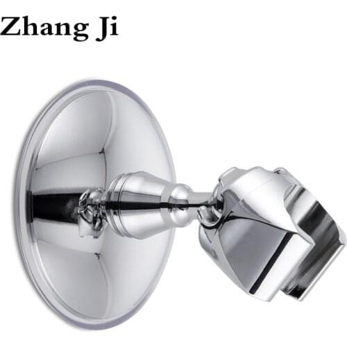 ZhangJi Elegant Design Plastic Bathroom Showerhead Holder Chromeplate Abs Suction Cup ABS Handheld Shower Holder Shower Bracket